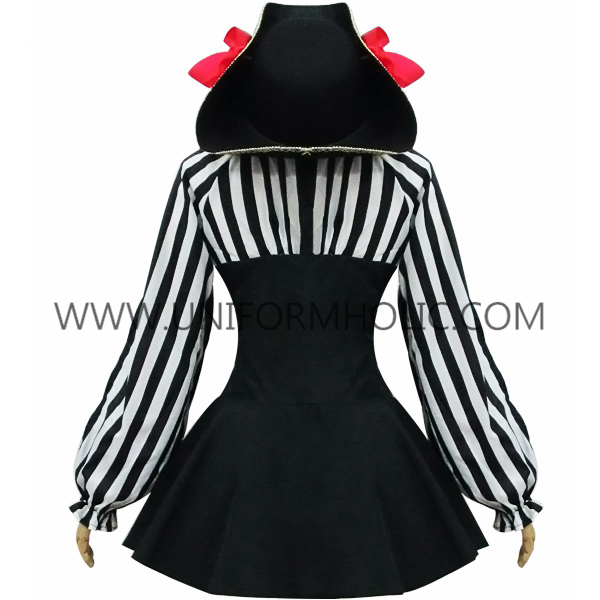 Black And White Stripes Woman Pirates Stage Costume