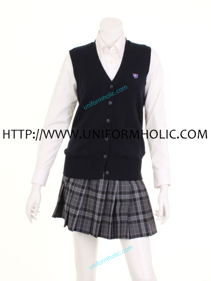 Black School Girl Vest