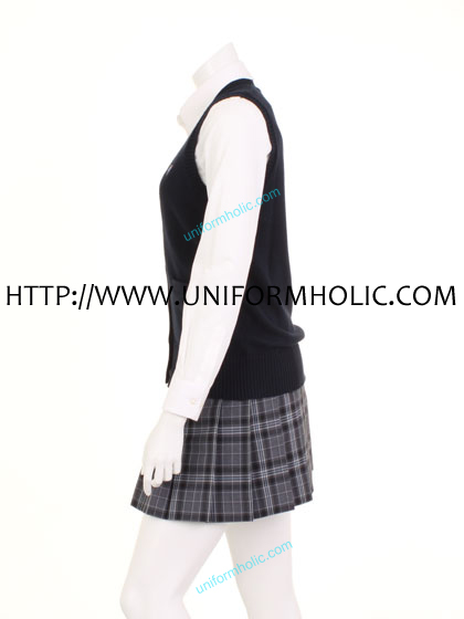 Black School Girl Vest