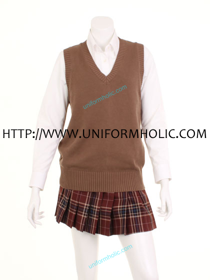 Brown Wood School Girl Vest