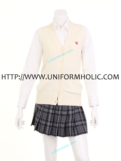 Candy White School Girl Vest