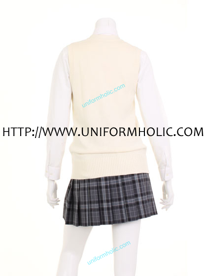 Candy White School Girl Vest