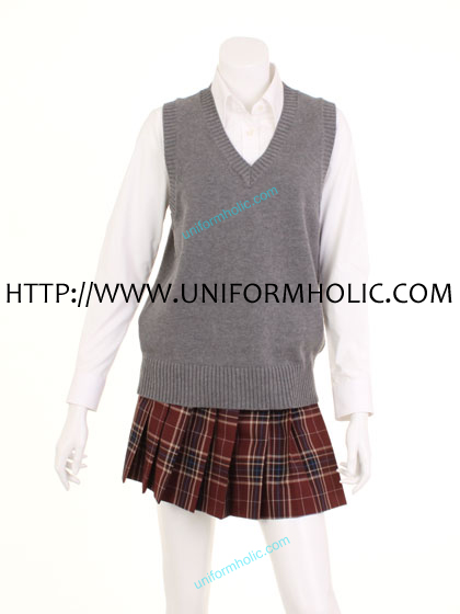 Charcoal Gray School Girl Vest