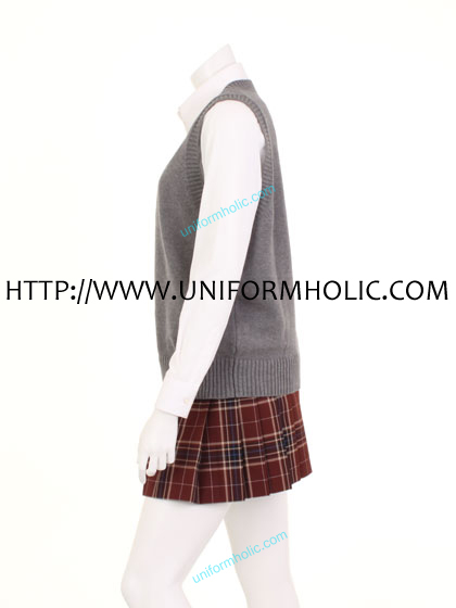 Charcoal Gray School Girl Vest