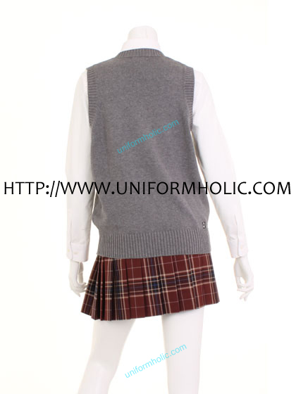 Charcoal Gray School Girl Vest