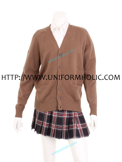 Dark Red School Girl Sweater