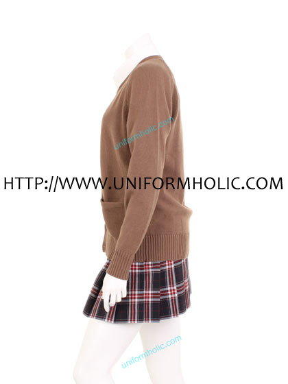 Dark Red School Girl Sweater