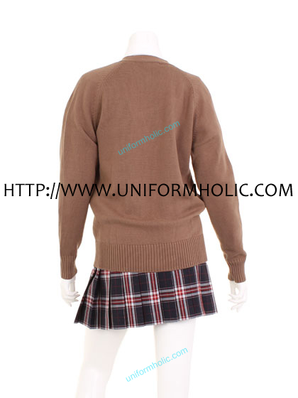 Dark Red School Girl Sweater