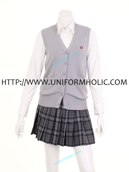 Pastel Gray School Girl Vest