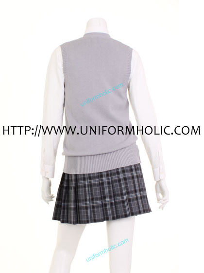 Pastel Gray School Girl Vest
