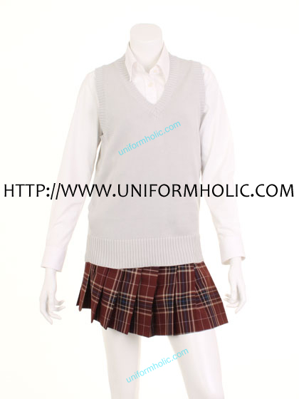 Silver Gray School Girl Vest