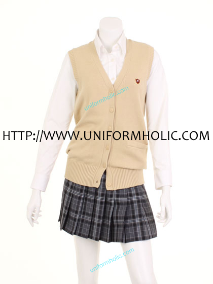 Stone Beige School Girl Vest